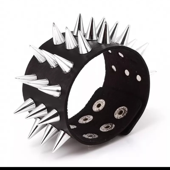 Spiked Leather Bracelet - Picture 2 of 6